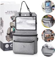 Organizer mobil 3 dalam 1 tahan lama dengan pemegang iPad kursi belakang dan tas Organizer kereta bayi di nilon Oxford PC untuk bepergian dengan anak-anak