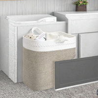Panier de rangement pliable en corde de coton tressé, écologique, grande taille L, pour l'organisation de la maison - Offre Spéciale