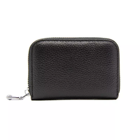Dompet Wanita Pendek Kulit Asli RFID Mewah Buatan Tangan Mount Yanzhi dengan Logo Kustom, Tempat Kartu Kredit dan Uang Tunai, Ritsleting, Guangdong