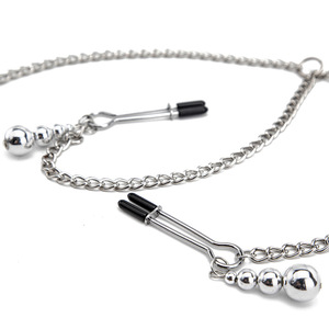 Cadena corporal de aleación de zinc plateada con colgante de bola y pinzas para pezones, para uso erótico en adultos, accesorio de moda para discoteca. - Product Image 5