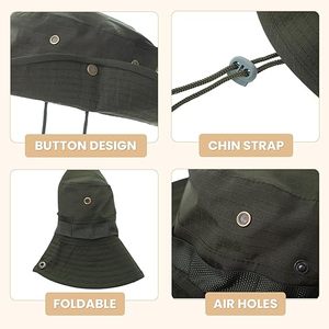 หมวกบักเก็ต ZZB แบบสบายๆ สำหรับใช้ในชีวิตประจำวัน มีเชือกผูก ทำจากผ้าแคนวาสฝ้าย 100% สำหรับทุกเพศ - Product Image 4