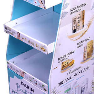 Rak Display ritel Supermarket rak tampilan lantai Multi lapisan kardus rak Display makanan roti kue minuman anggur - Product Image 5