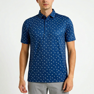 T-shirt de sport premium pour homme, motif abstrait marbré gris, 100 % coton tricoté, avec poche, manches courtes, pour le golf et les activités sportives - Product Image 1
