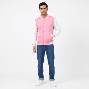 High Quality Customized Logo Printing Comfortable Men Winter Varsity <b>Jacket</b> Stand Collar Wholesale Best Supplier FINER THREADS - Product Image 1