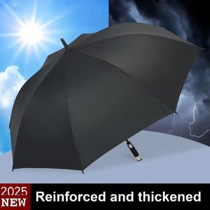 Parapluie de golf de luxe, grand et droit, avec impression de logo personnalisé, protection UV et poignée argentée - Product Image 4
