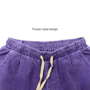 Pantalones cortos de pana personalizables de algodón orgánico ajustados para hombre, pantalones cortos cómodos multicolores respetuosos con el medio ambiente para hombre - Product Image 3