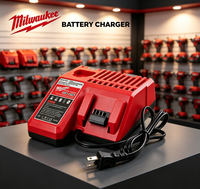 Chargeur de batterie Li-ion 12V/18V Milwaukee à charge rapide pour outils électriques, construction en plastique et métal