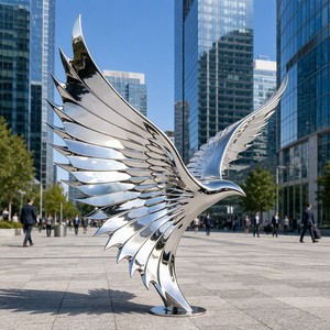 Scultura Personalizzata di <span class=keywords><strong>Aquila</strong></span> Dinamica in <span class=keywords><strong>Acciaio</strong></span> Inossidabile - Sculture Moderne di Arte della Natura Selvatica in <span class=keywords><strong>Acciaio</strong></span> Inossidabile - Product Image 1