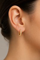 Boucles d'oreilles Huggie en argent sterling 925 vermeil avec zircon pavé, design élégant, pour femme, bijoux de mode, vente en gros
