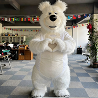 Costume de mascotte animale personnalisable, ours blanc, personnage de film, gonflable de Noël pour adultes