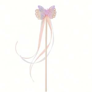 อุปกรณ์ประกอบฉากคอสเพลย์เจ้าหญิงฮาโลวีนน่ารักไม้กายสิทธิ์ผีเสื้อผีเสื้อติดด้วยริบบิ้นซาตินของขวัญวันเกิดเด็กผู้หญิง - Product Image 5