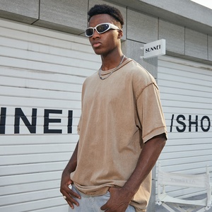 T-Shirt Homme 100% Coton Coupe Inversée Couture Séchage Rapide Vintage Lavé Fitness Motif Imprimé Style Décontracté Manches Courtes - Product Image 3