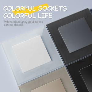 टेम्परिंग ग्लास सफेद काले सुनहरे रंग के रंगीन रॉकर स्विच को कवर करता है एक गिरोह यूरोपीय दीवार लाइट स्विच - Product Image 3