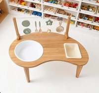 Table sensorielle octogonale Leowood Montessori Tuff Tray avec support, style fonctionnel