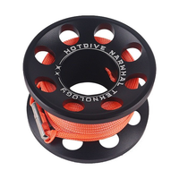 Bobine de ligne de pêche sous-marine, bobine de ligne en alliage d'aluminium, 15 mètres 30 mètres avec double hameçon, plusieurs couleurs disponibles
