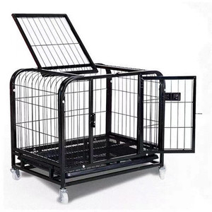Material de acero resistente de varios tamaños de alta calidad, dos puertas, incluye <span class=keywords><strong>bandeja</strong></span> <span class=keywords><strong>sanitaria</strong></span> extraíble, valla de hierro, jaula <span class=keywords><strong>para</strong></span> <span class=keywords><strong>perros</strong></span> - Product Image 1