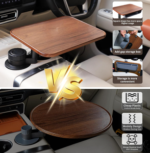 Premium Massivholz Moderner Minimalistischer Auto-Lenkrad-Tisch mit Mehrfach-Winkelverstellung für Laptop, Essen und Arbeit im Fahrzeug - Product Image 4