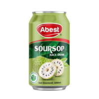 Jus de corossol 330 ml avec pulpe, boisson aux fruits tropicaux, OEM ODM, marque privée, fournisseur Vietnamien, jus de fruits personnalisés, boissons gazeuses