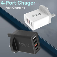 Chargeur rapide multi-ports certifié CE PD QC3.0 USB Type-C 4-en-1, adaptateur d'alimentation électrique pour téléphone portable et écouteurs