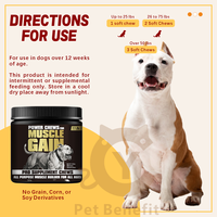 Complément alimentaire pour chiens en marque privée, à croquer, pour le gain musculaire, avec BCAA, haute teneur en protéines, absorption rapide, pour chiens de travail et de spectacle - toutes races et âges