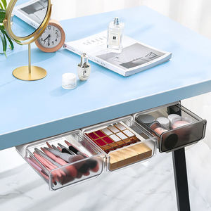 Boîte de rangement transparente sous le bureau, organisateur de couleur unie pour bureau, design minimaliste - Product Image 3