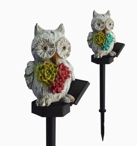 Lampes <span class=keywords><strong>de</strong></span> jardin solaires, décoratives en résine, créatives, animaux, succulentes, hibou, villa <span class=keywords><strong>de</strong></span> jardin, <span class=keywords><strong>paysage</strong></span>, lumières nocturnes - Product Image 2