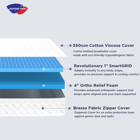 Vente flash - Matelas orthopédiques en gel massant - Matelas en mousse - Matelas en mousse à mémoire de forme visco-élastique premium à double zone