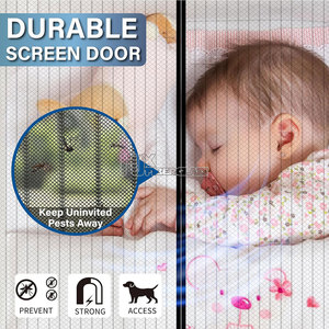 Cortina <span class=keywords><strong>Mosquitera</strong></span> Magnética de Poliéster para <span class=keywords><strong>Puerta</strong></span> <span class=keywords><strong>Corredera</strong></span>, Ecológica e Invisible, para Patio - Product Image 4
