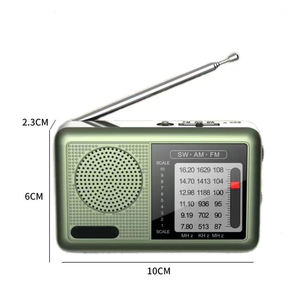 วิทยุพกพา AM FM SW หลายย่านความถี่ พร้อมเสาอากาศแบบยืดหดได้ แบตเตอรี่แบบชาร์จได้ เหมาะสำหรับผู้สูงอายุ ใช้ในบ้านและฟังนอกบ้าน - Product Image 4