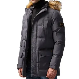 Cappotto spesso con cappuccio in pelliccia OEM giacca invernale frangivento da esterno giacche imbottite da uomo calde