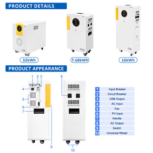 32kWh All-in-One Home Energy Storage System 12kW Hybrid Inverter 51.2V 628Ah LiFePO4 <strong>Battery</strong> Solar ESS Whole House <strong>Backup</strong> - Product Image 6