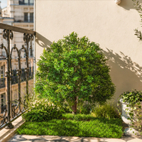 Boule de topiaire artificielle en cèdre, eucalyptus et buis avec piquet de sol, arbuste artificiel vert luxuriant pour extérieur