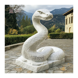 Villa giardino all'aperto statua di pietra scultura di serpente di marmo scultura - Product Image 1