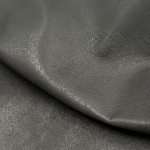 Tissu en cuir véritable grainé gris, écologique, sur mesure, épaisseur 0,8-1,2 mm, matériau texturé - Product Image 1