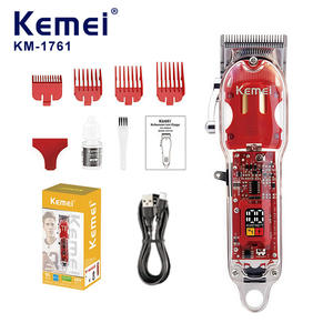 เครื่องตัดผมดิจิตอลแบบใสโคเมอิ KM-1761 เครื่องตัดแต่งทรงผมระดับมืออาชีพสำหรับร้านเสริมสวย พร้อมหวีจำกัดขนาด 4 ชิ้นเพื่อการใช้งานที่ง่ายดาย - Product Image 5