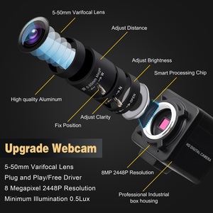 ELP Laptop Webcam Zoom 10x 5-50mm Varifocal Lens 8MP IMX179 Color Sensor HD Video <strong>PC</strong> <strong>Camera</strong> <strong>for</strong> Schooling Meeting - Product Image 2