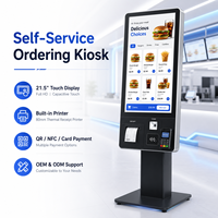 Terminal de commande automatique personnalisé pour les chaînes de restaurants, gestion de menu à distance, paiement POS, Intel Core I5, sur pied