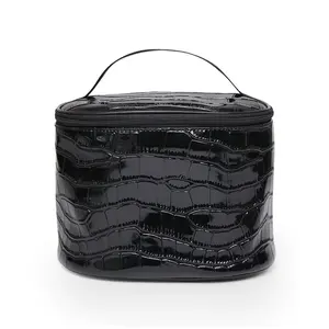 Klasik kova makyaj çantası lüks güzellik çanta çanta