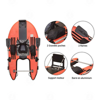 Bateau de pêche électrique gonflable en PVC pour une seule personne Bateau de pêche gonflable en forme de U avec moteur pour les loisirs nautiques