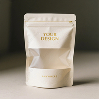 Nouvelles Sachets Doypack Personnalisés Biodégradables Transparents en Kraft avec Fermeture Zippée Refermable Style Classique pour Emballage Alimentaire, Sucre et Autres Aliments