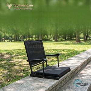 Chaises de stade pliantes d'extérieur avec dossier, accoudoirs, porte-gobelet, sangle d'épaule, gris, tissu Oxford 600D, mobilier d'extérieur moderne - Product Image 4