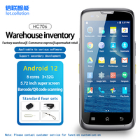 Ordinateur mobile portable Android 12 5,72 pouces avec lecteur de codes-barres, système de gestion des stocks pour entrepôt, livraison et vente au détail, IP65