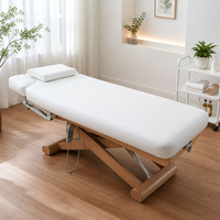 Lit de massage électrique à 3 moteurs avec télécommande, appui-tête à double vérin à gaz, table de soin du visage pour salon, spa, clinique