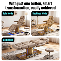 Kursi Kecantikan Elektrik Alas Emas Tempat Tidur Estetika untuk Perawatan Wajah, Kursi Perawatan Kosmetik untuk Tato Bulu Mata, Spa, Salon Dengan Lampu LED