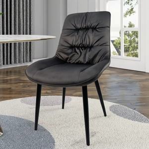 Hiện Đại Bọc Nhung Tufted Nhà Bếp Bên Ghế Thoải Mái Trở Lại Khung Sắt Giữa Thế Kỷ Không Tay Ghế Cho Phòng Ăn - Product Image 2