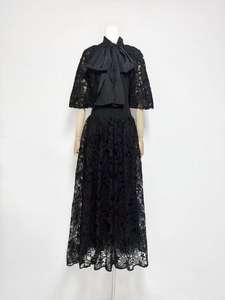 A11495 Elegante Vestido de Encaje Blanco para Invitadas de <span class=keywords><strong>Boda</strong></span>, con Mangas Abullonadas, Lazo y Bolsillos, Estilo Oversize para Fiesta de Graduación - Product Image 5