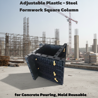 Coffrage en plastique réglable au design contemporain pour la coulée de colonnes carrées en béton, réutilisable