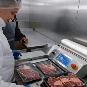 Machine d'emballage automatique haute performance pour film PVC, idéale pour l'emballage de barquettes de supermarché (viande, champignons, fruits, légumes) - Product Image 5