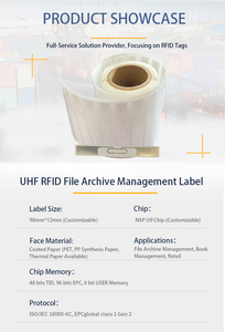 UHF <span class=keywords><strong>RFID</strong></span> 오피스 파일 추적 라벨 미니 태그 자체 접착 장거리 패시브 U CODE 9 파일 문서 보관 용 - Product Image 2