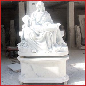 <span class=keywords><strong>Esculturas</strong></span> de piedra religiosa de fábrica China, tamaño real, estatuas de pieta de mármol blanco - Product Image 2